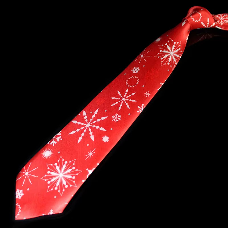 Novelty Design Christmas Ties Red Good Quality Printed Necktie Halloween Christmas Tree Snowman Elk Tie for Men Christmas Gift