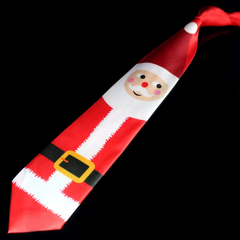 Novelty Design Christmas Ties Red Good Quality Printed Necktie Halloween Christmas Tree Snowman Elk Tie for Men Christmas Gift