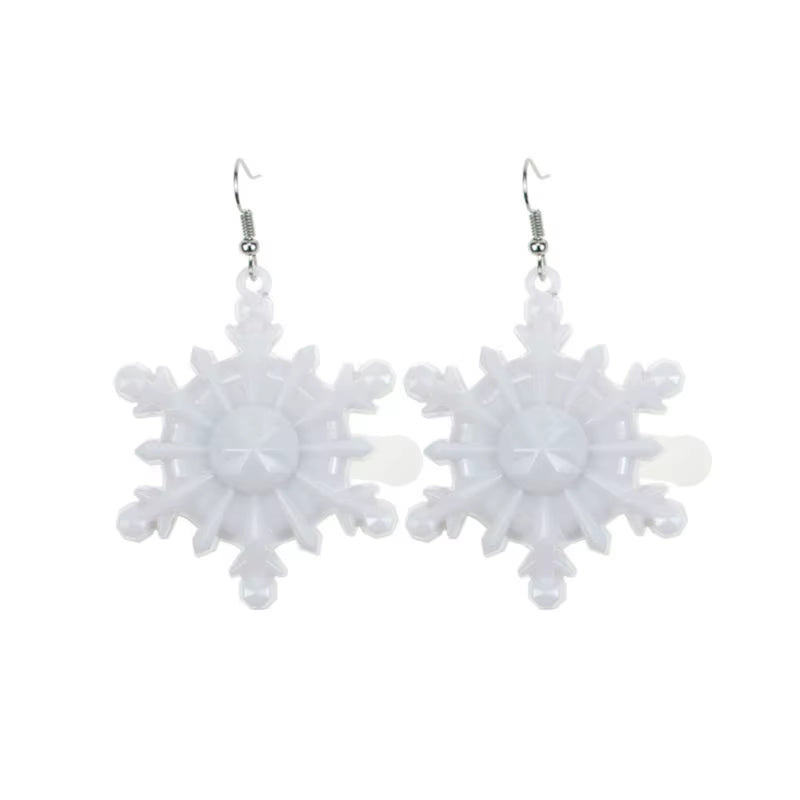 LED Christmas Earrings Glowing Light up Earrings Santa Reindeer Snowman Christmas Tree Dangle with Lights for Party Women