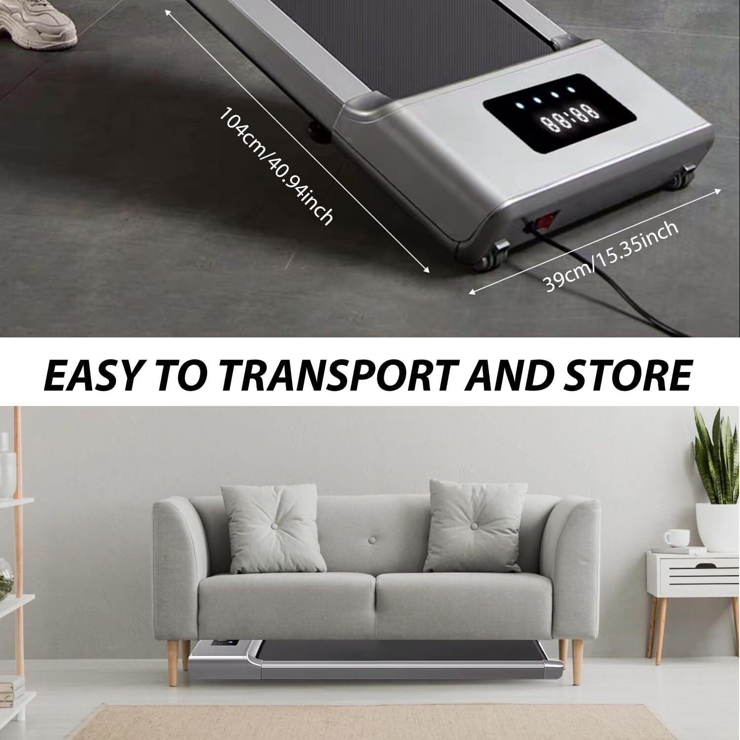 Revolutionize Your Workouts with the Under Desk Treadmill - 12KM/H Walking Pad for Home & Office Fitness