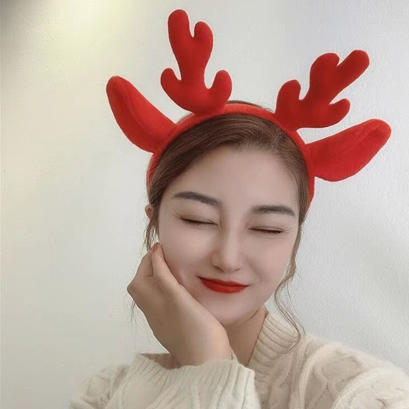 Merry Christmas Reindeer Antler Hair Hoop Xmas Kids Headband Headwear Christmas Home Decorations New Year Christmas Decor