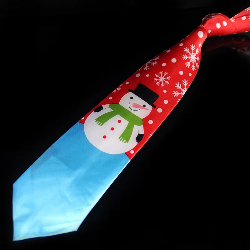 Novelty Design Christmas Ties Red Good Quality Printed Necktie Halloween Christmas Tree Snowman Elk Tie for Men Christmas Gift