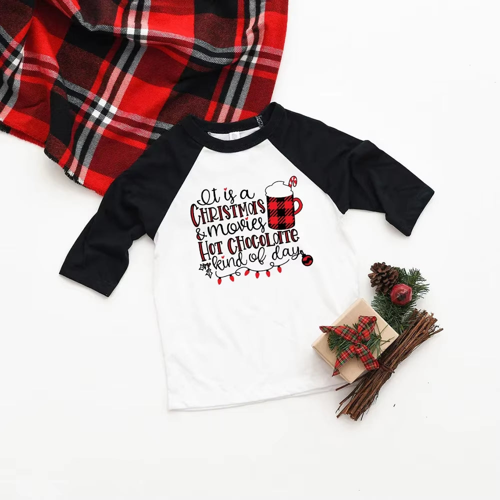 Toddler Christmas Shirt Boys Christmas Shirt Christmas Raglan Funny Long Sleeve Shirt Kids Boys Girls Unisex Holiday Clothes