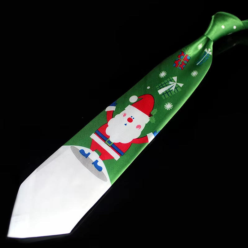 Novelty Design Christmas Ties Red Good Quality Printed Necktie Halloween Christmas Tree Snowman Elk Tie for Men Christmas Gift