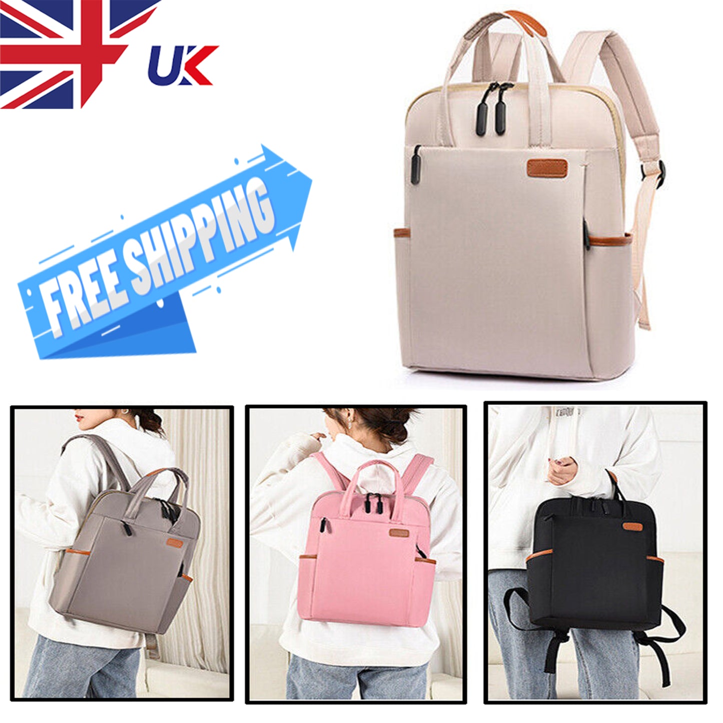 Women Girls Laptop Backpack Rucksack Shoulder Bag Work Travel School Teenager UK