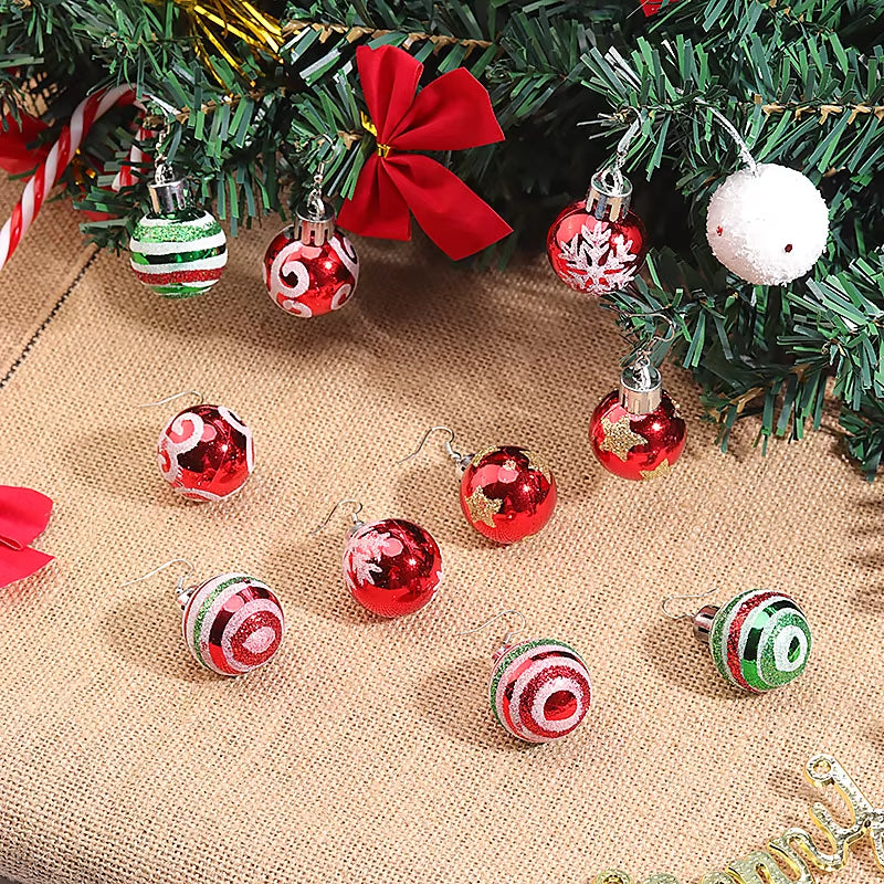 Creative Christmas Bulb Drop Earring Christmas Ball Earrings for Women Christmas Gift Colorful Ball Dangle Earring for Women
