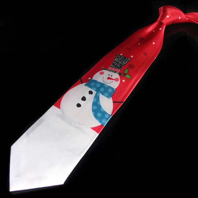 Novelty Design Christmas Ties Red Good Quality Printed Necktie Halloween Christmas Tree Snowman Elk Tie for Men Christmas Gift