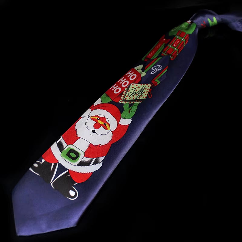 Novelty Design Christmas Ties Red Good Quality Printed Necktie Halloween Christmas Tree Snowman Elk Tie for Men Christmas Gift