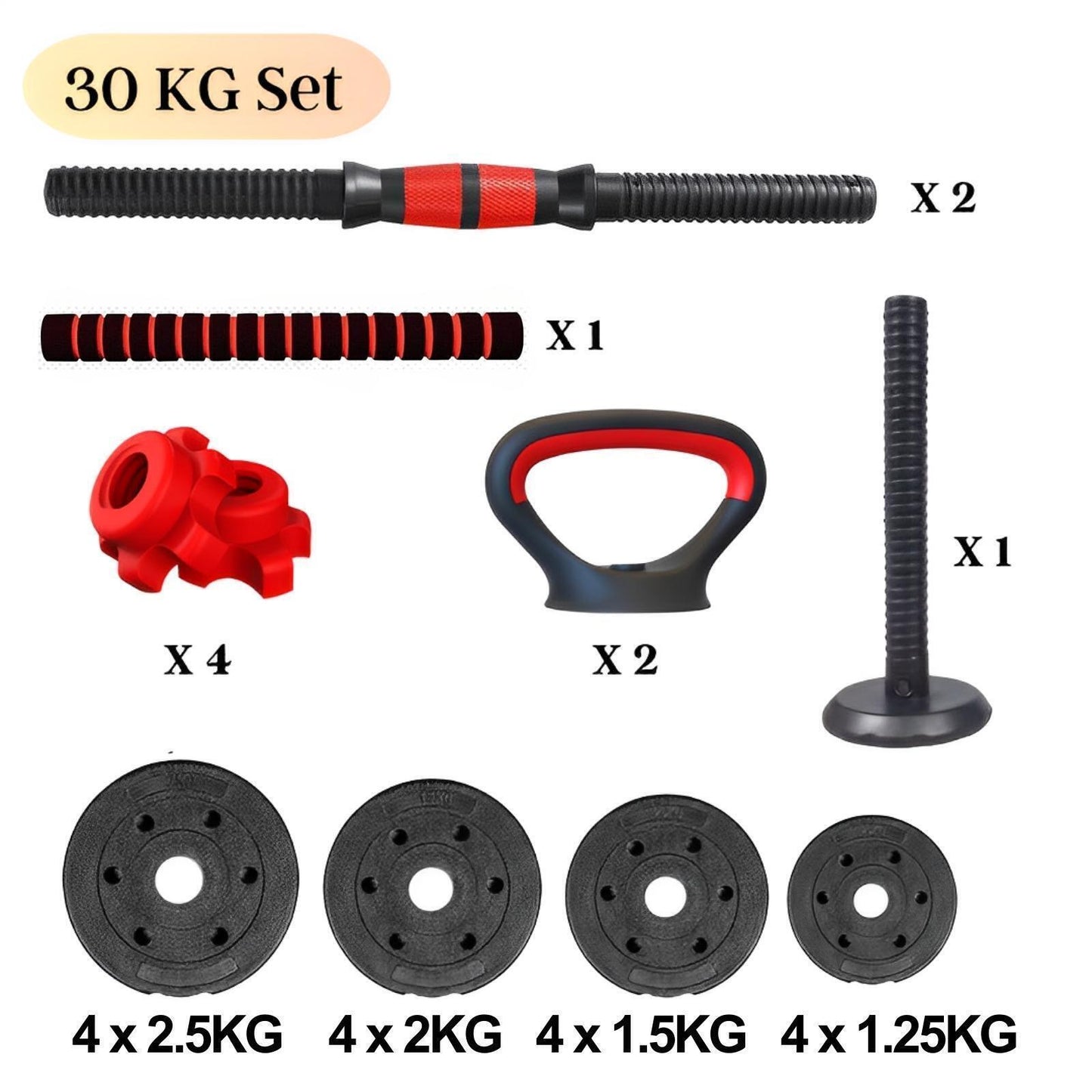 15/20/30/40 Kg Dumbbell Barbell Weight Set Pair Hand Weights Gym Fitness Workout