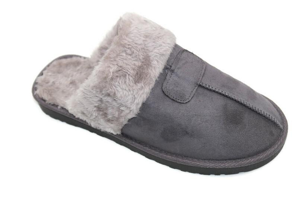 WOMENS LADIES FAUX FUR LINED SLIP on COMFY WARM WINTER SLIPPERS MULES SHOES