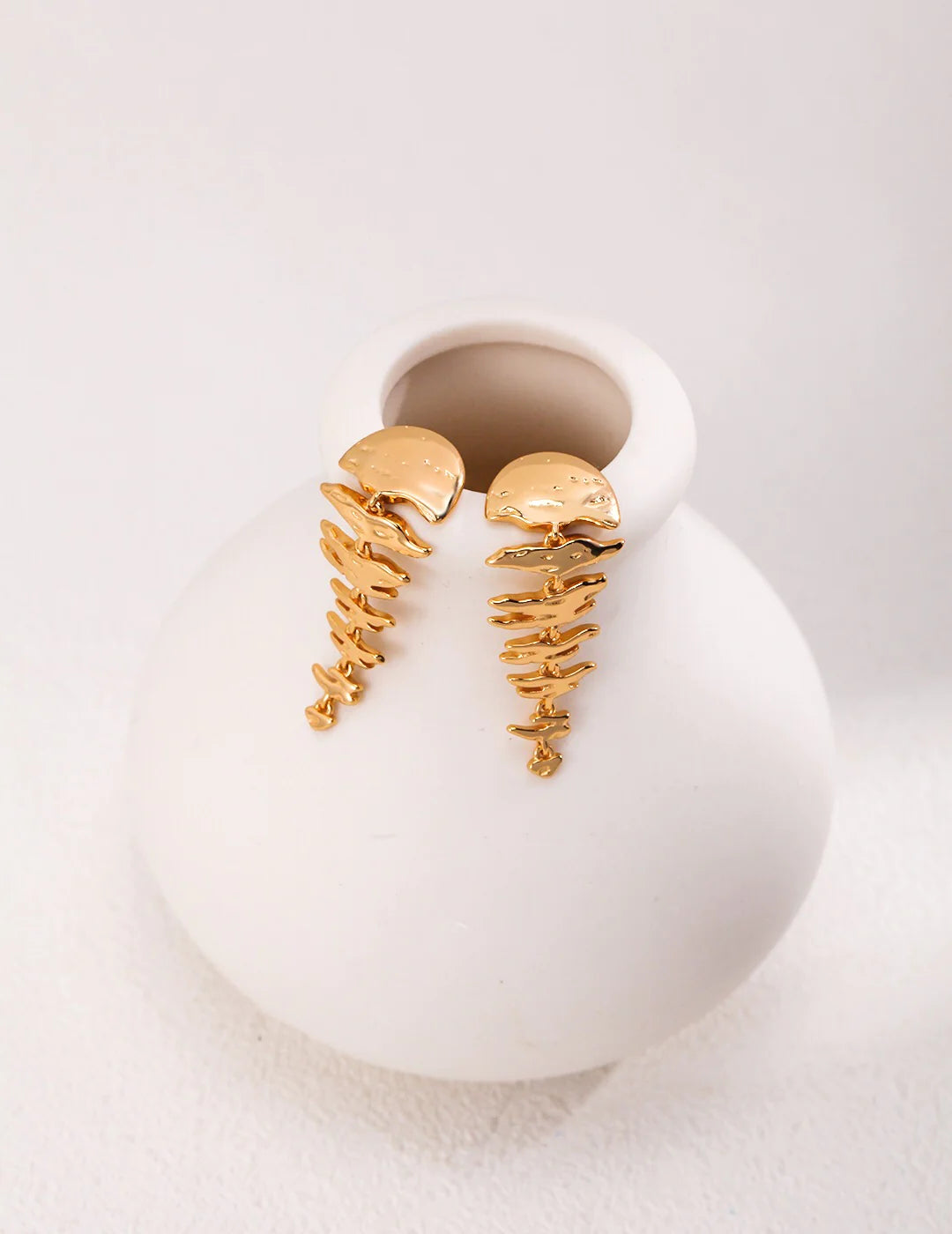 Sparkling Christmas Tree Earrings - Handmade Gold Vermeil Jewelry for the Festive Season