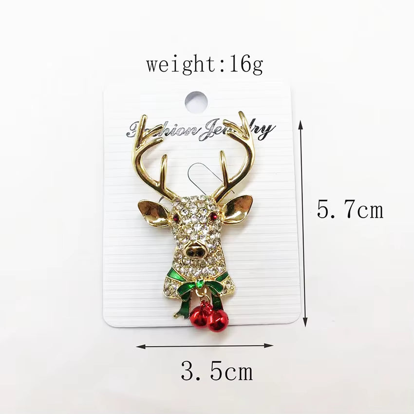 Classic Fashion Christmas Brooches Fun Cute Christmas T-Shirt Reindeer Girl Brooch Christmas Gift