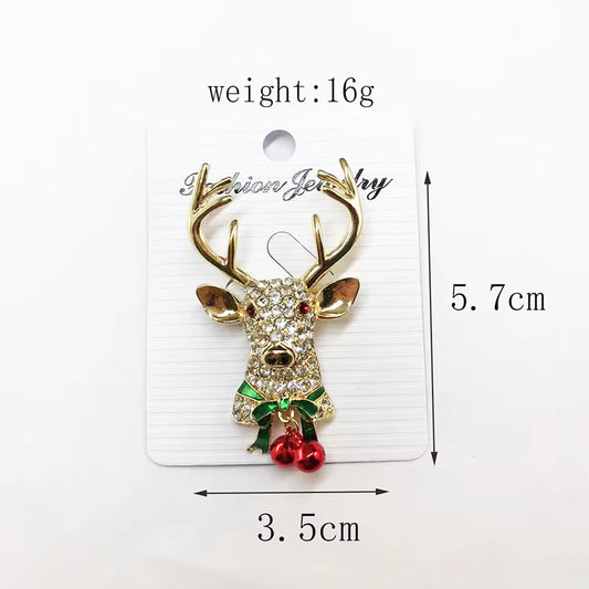 Classic Fashion Christmas Brooches Fun Cute Christmas T-Shirt Reindeer Girl Brooch Christmas Gift