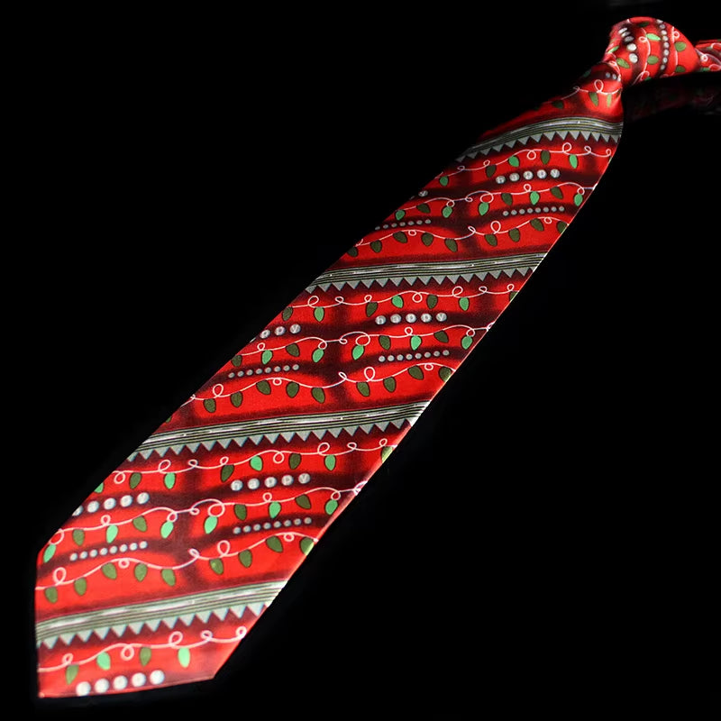 Novelty Design Christmas Ties Red Good Quality Printed Necktie Halloween Christmas Tree Snowman Elk Tie for Men Christmas Gift