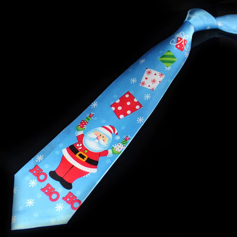 Novelty Design Christmas Ties Red Good Quality Printed Necktie Halloween Christmas Tree Snowman Elk Tie for Men Christmas Gift