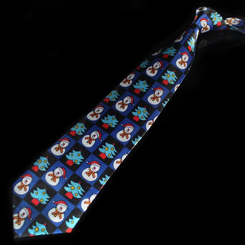 Novelty Design Christmas Ties Red Good Quality Printed Necktie Halloween Christmas Tree Snowman Elk Tie for Men Christmas Gift