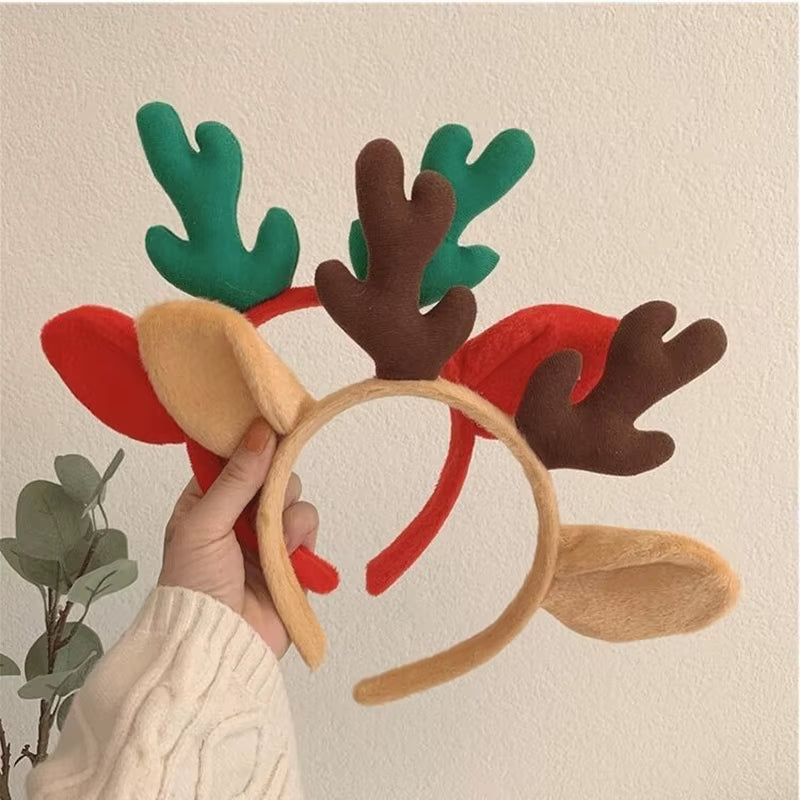 Merry Christmas Reindeer Antler Hair Hoop Xmas Kids Headband Headwear Christmas Home Decorations New Year Christmas Decor