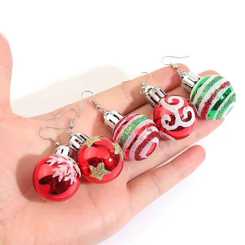 Creative Christmas Bulb Drop Earring Christmas Ball Earrings for Women Christmas Gift Colorful Ball Dangle Earring for Women