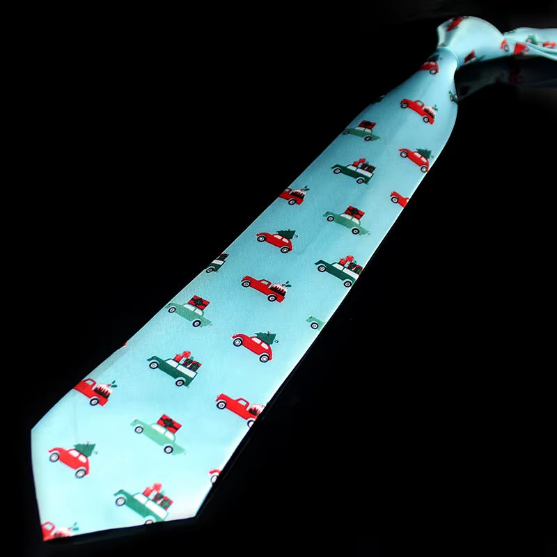 Novelty Design Christmas Ties Red Good Quality Printed Necktie Halloween Christmas Tree Snowman Elk Tie for Men Christmas Gift