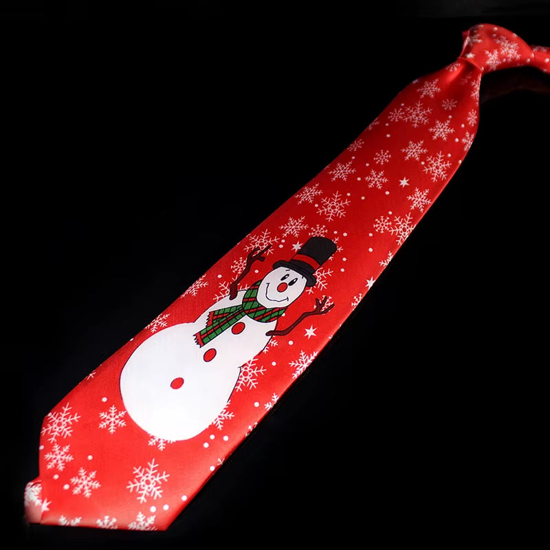 Novelty Design Christmas Ties Red Good Quality Printed Necktie Halloween Christmas Tree Snowman Elk Tie for Men Christmas Gift
