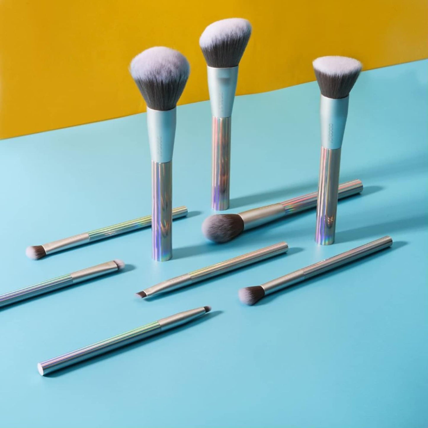 Makeup Brushes  9 Pcs AURORA Makeup Brush Set with Gift Bag Premium Gift Synthetic Kabuki Foundation Blending Face Powder Blush Concealers Eyeshadow Make up Brushes