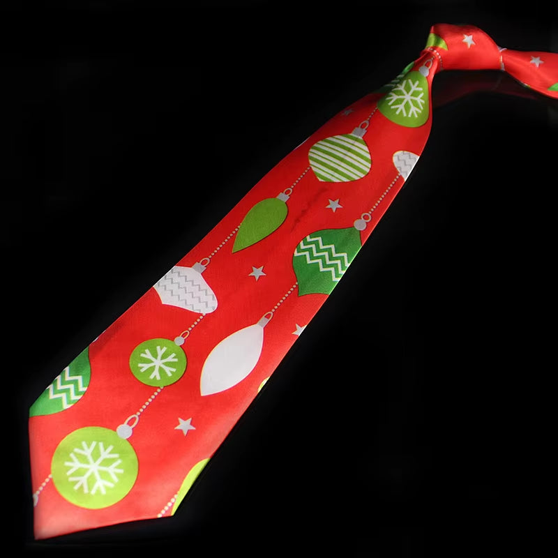 Novelty Design Christmas Ties Red Good Quality Printed Necktie Halloween Christmas Tree Snowman Elk Tie for Men Christmas Gift