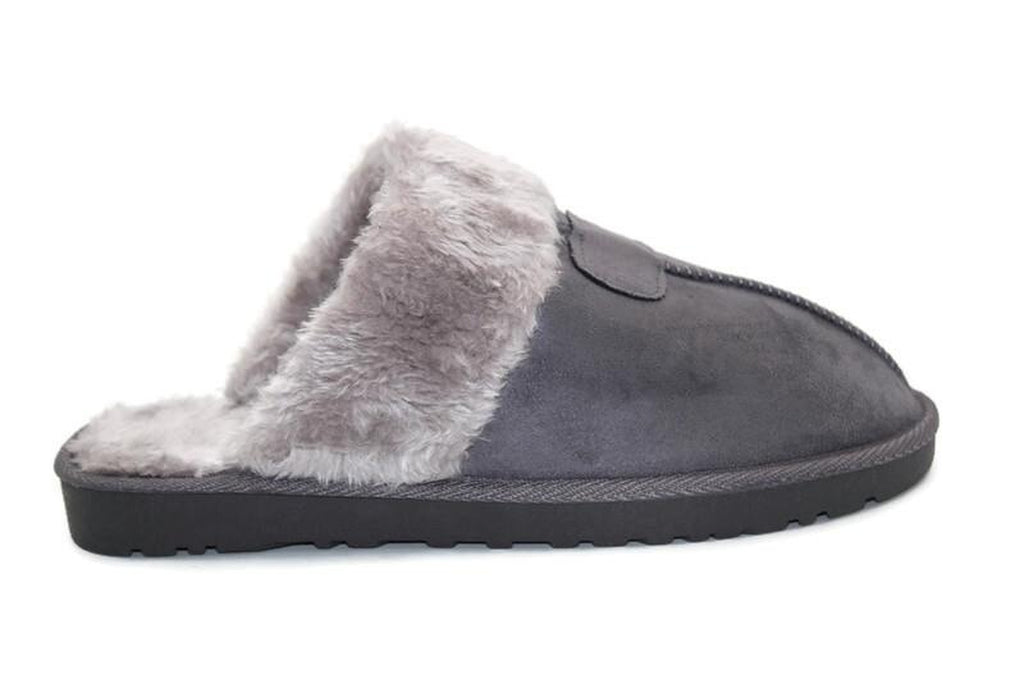 WOMENS LADIES FAUX FUR LINED SLIP on COMFY WARM WINTER SLIPPERS MULES SHOES