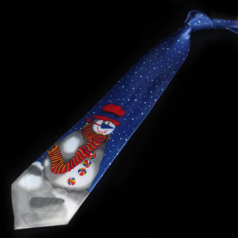 Novelty Design Christmas Ties Red Good Quality Printed Necktie Halloween Christmas Tree Snowman Elk Tie for Men Christmas Gift