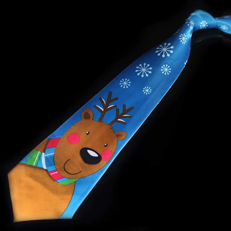 Novelty Design Christmas Ties Red Good Quality Printed Necktie Halloween Christmas Tree Snowman Elk Tie for Men Christmas Gift