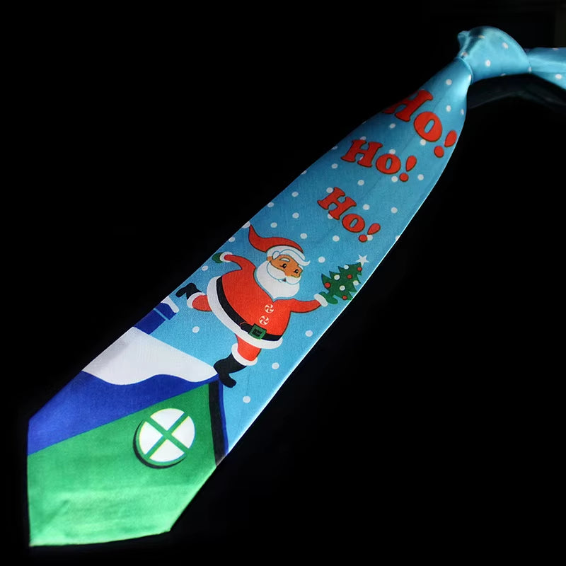 Novelty Design Christmas Ties Red Good Quality Printed Necktie Halloween Christmas Tree Snowman Elk Tie for Men Christmas Gift